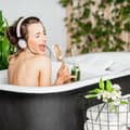 Miniatyrbilde 5 av 6: Badehylle bambus hvitlakkert