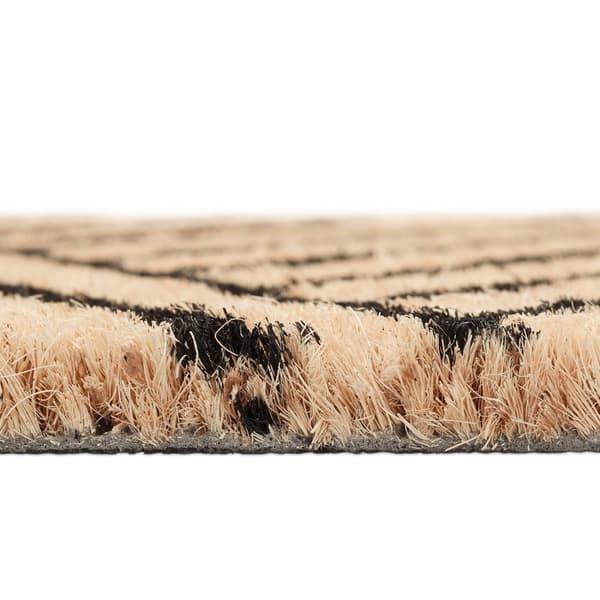 Dørmatte kokosfiber sorte striper