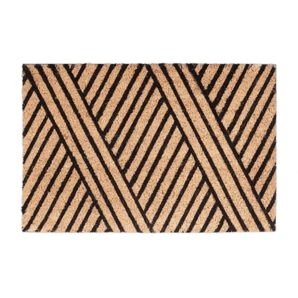 Dørmatte kokosfiber sorte striper