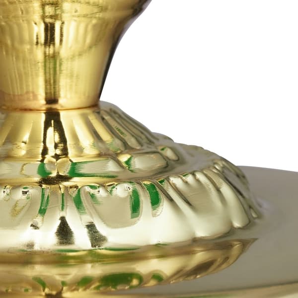 Banker lampe med grønn glassskjerm