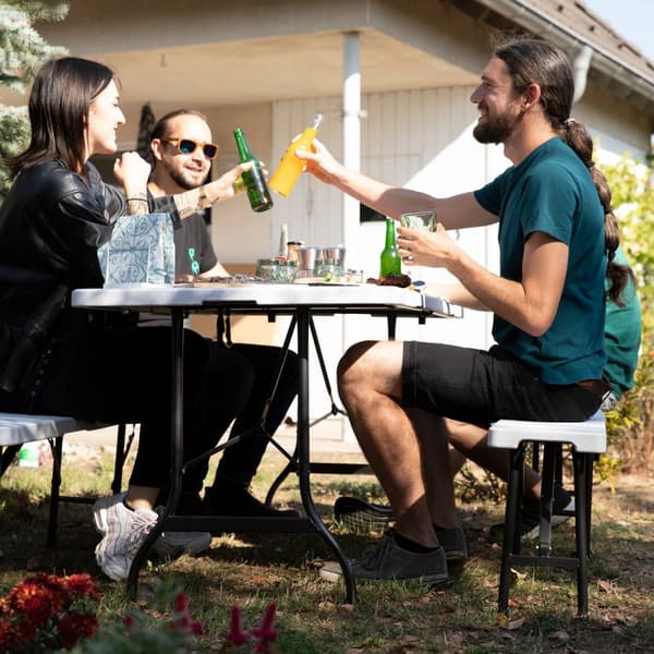 Utemøbler sammenleggbare hvite