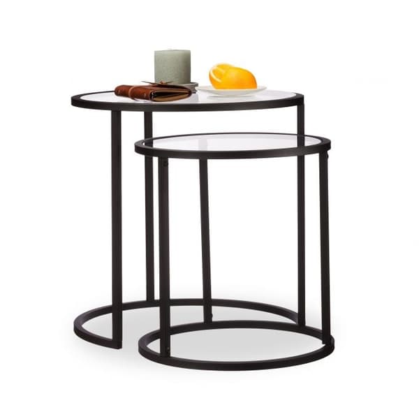Glas sofabord sæt med 2 stk