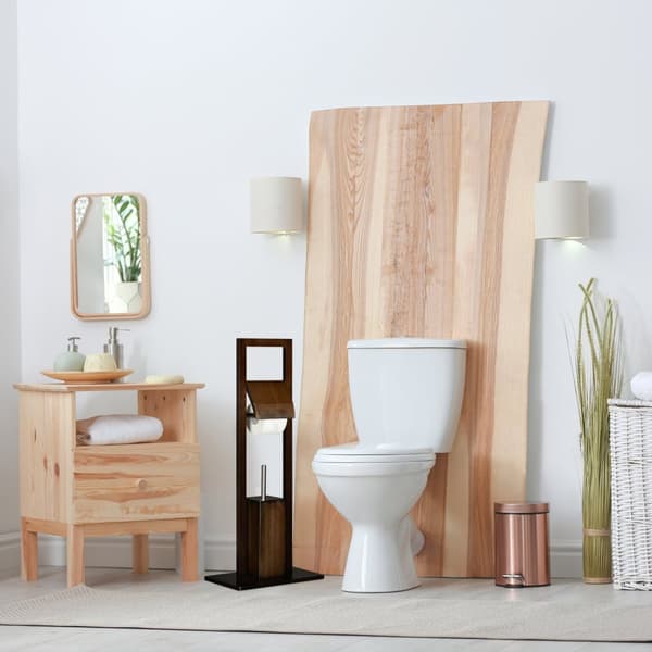 WC stol bambus mørkebrun