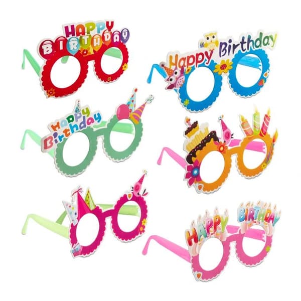 Juhlalasit "Happy Birthday" Setti, 6 kpl