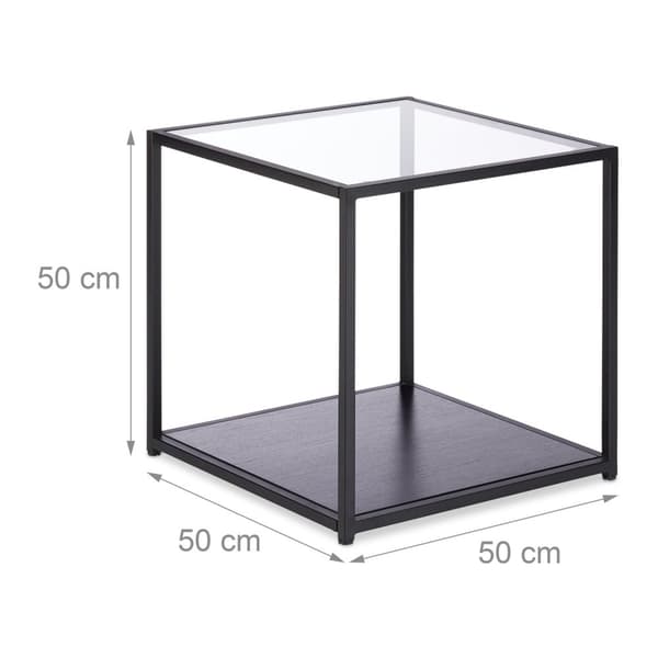 Sidebord i glas med 2 skiver