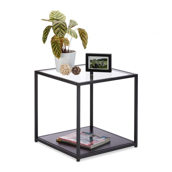 Sidebord i glas med 2 skiver