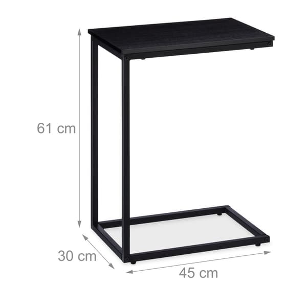 Sidobord svart med metallunderrede
