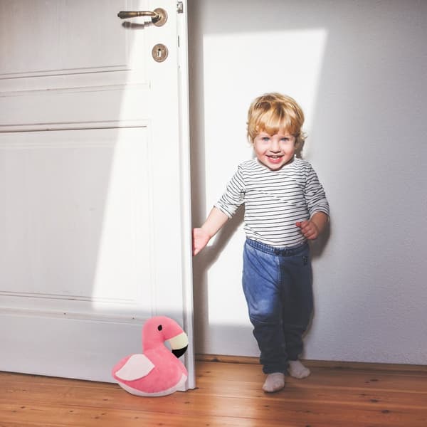 Dørstop stof flamingo