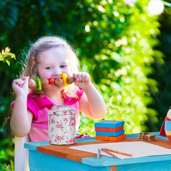 Picknickbord för barn med parasoll