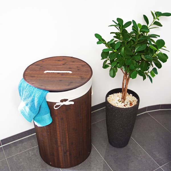 Tvättkorg bambu rund
