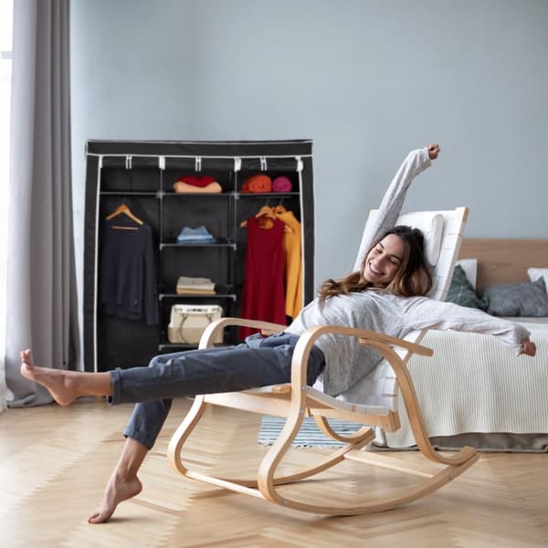 Stoffgarderobe XXL med 9 hyller