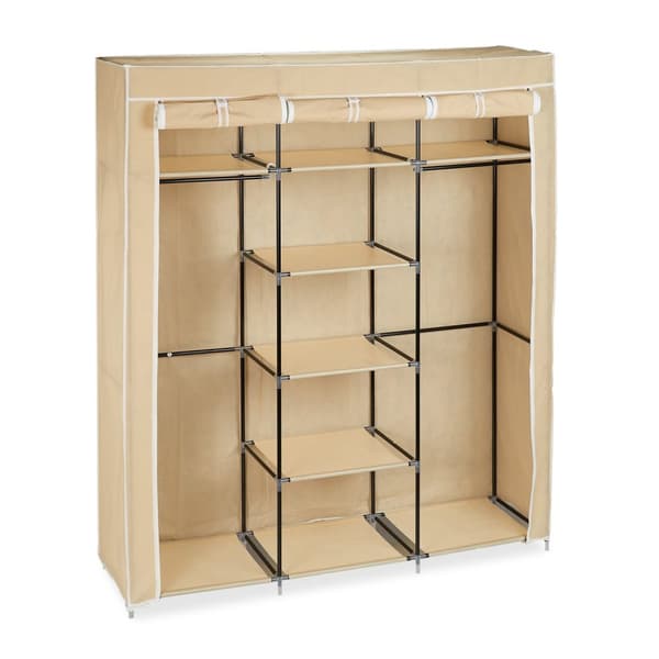 Stoffgarderobe XXL med 9 hyller