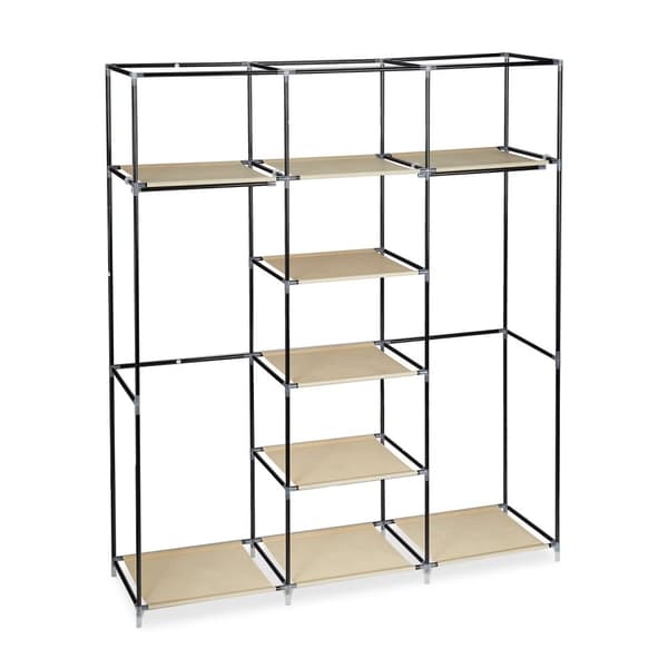 Stoffgarderobe XXL med 9 hyller