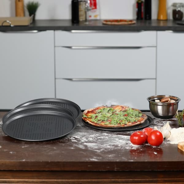 Pizzaplåt perforerad set