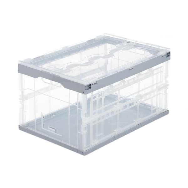Transparent transportboks med lokk