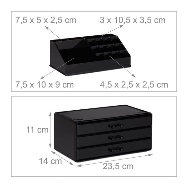 Meikkisäilytys 3 laatikolla
