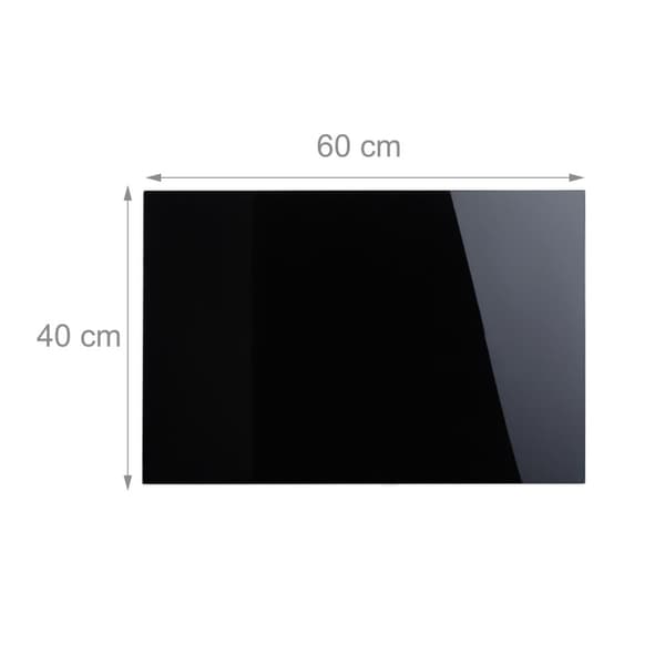 Magnettavle i sort glass