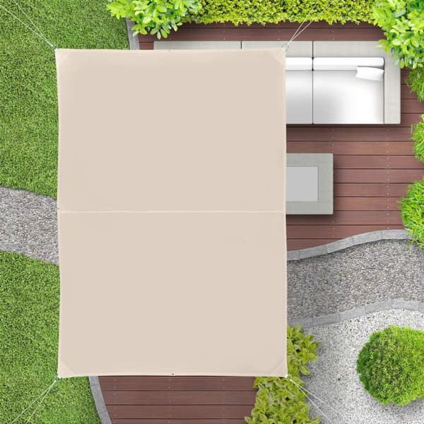 Solsejl rektangulært beige
