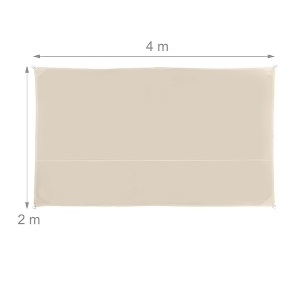 Solsejl rektangulært beige