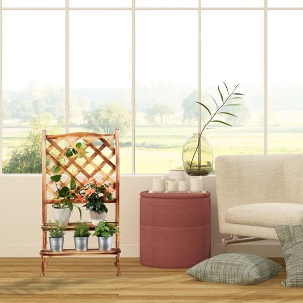 Brændt blomstertrappe med espalier