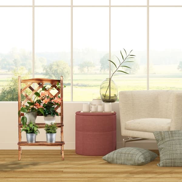 Brent blomstertrapp med espalier