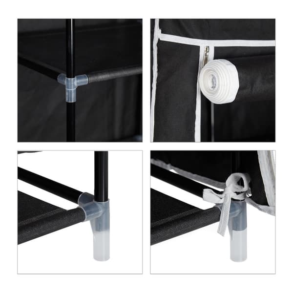 Stor stoffgarderobe med klesstang