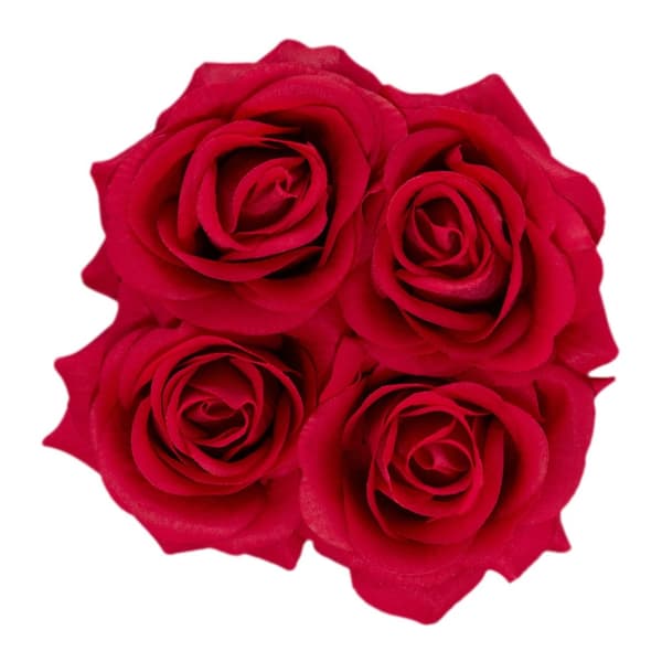Vit rund rosbox med 4 rosor