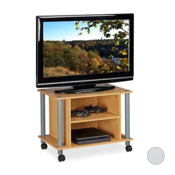 TV-bord med hjul og 2 rom