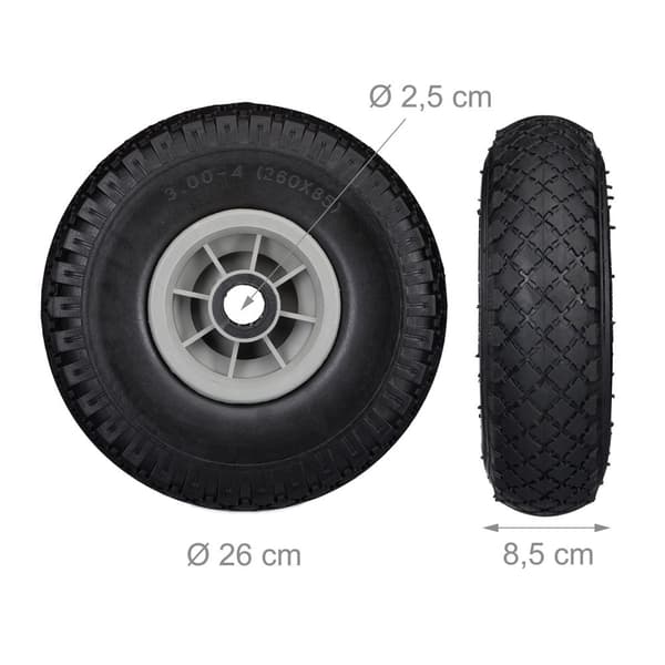 Trillebørhjul 2 stk.
