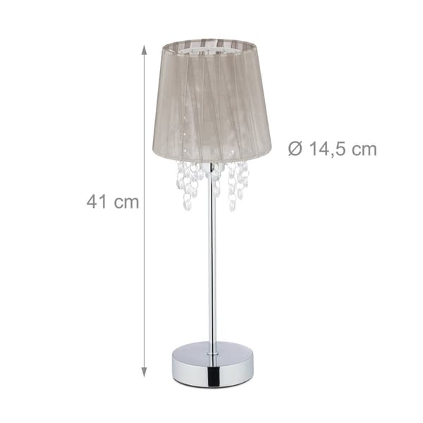 Bordlampe organza krystall