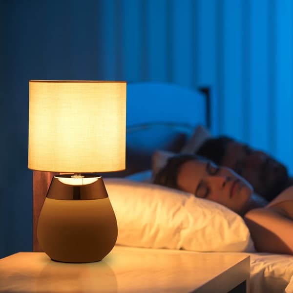 Sengelampe med touch funktion, oval