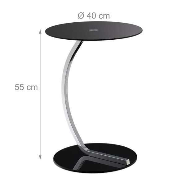 Sidebord i sort glas