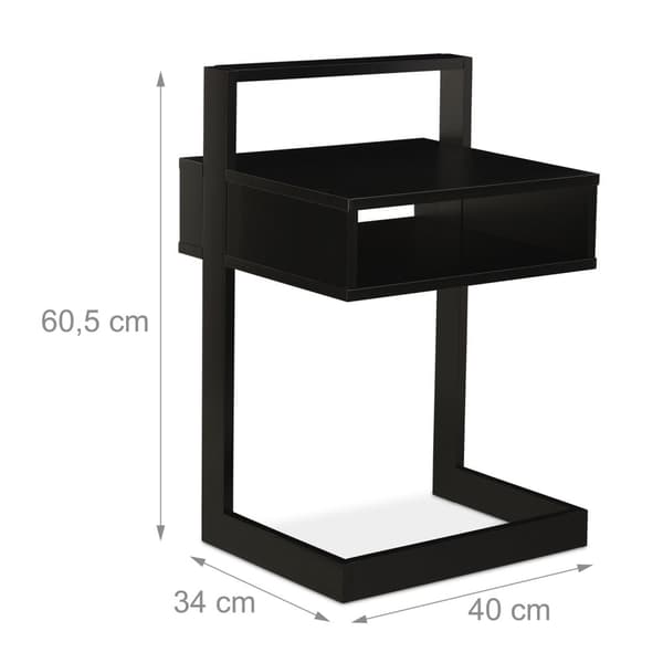 Sidebord med opbevaringsrum sort