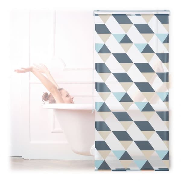 Rullegardin for dusj med geometrisk design