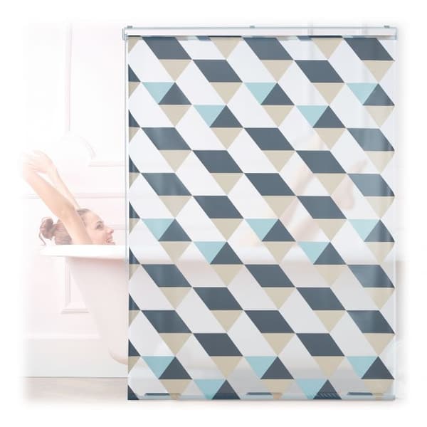 Rullegardin til brusebad med geometrisk design