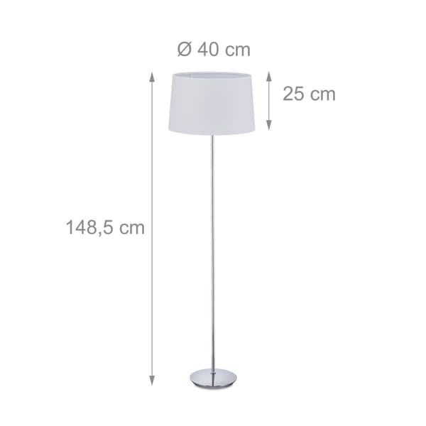 Gulvlampe med stofskærm