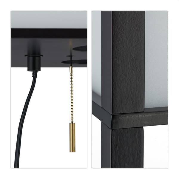 Gulvlampe med hylde Sort