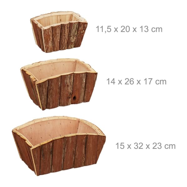 Blomlåda Trä Uppsättning med 3