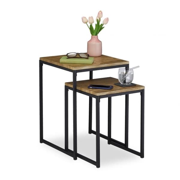Sett med 2 salongbord i trelook