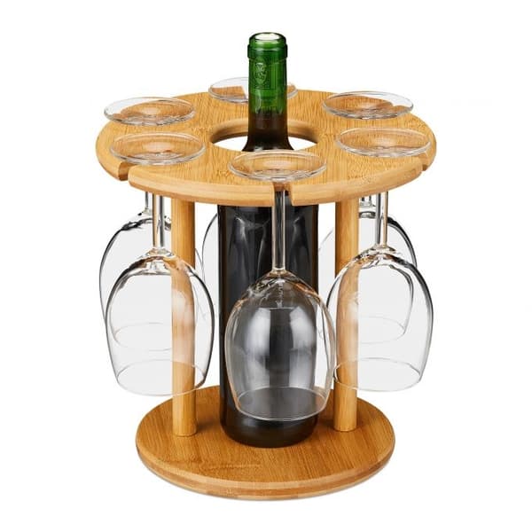 Bambus vinglasholder til 6 glas