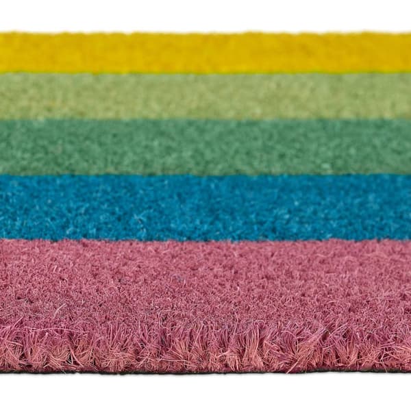 Dørmatte kokosfiber regnbuefarget