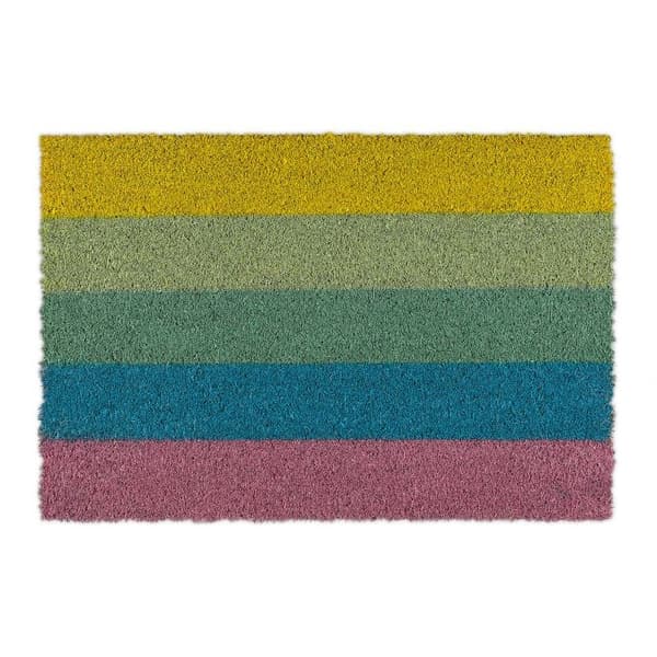 Dørmåtte kokosfiber regnbuefarvet