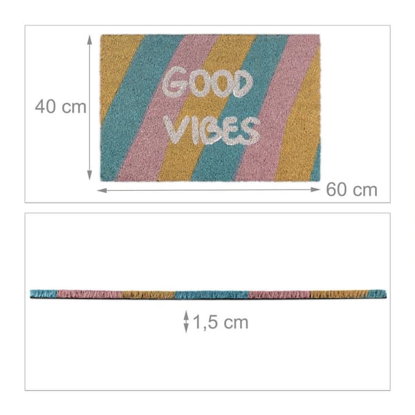 Dørmatte kokosfiber "Good vibes"