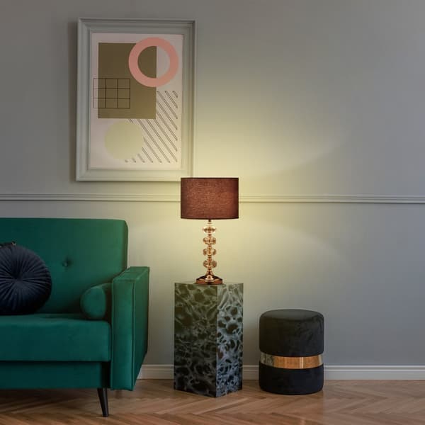 Bordlampe med fløjlsskærm