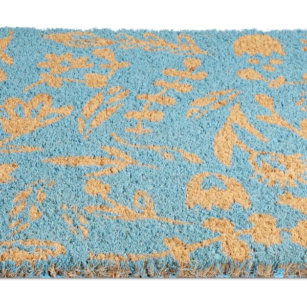 Dørmåtte kokosfiber med blomster