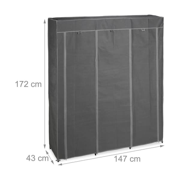 XXL stoffgarderobe med 2 klesstanger