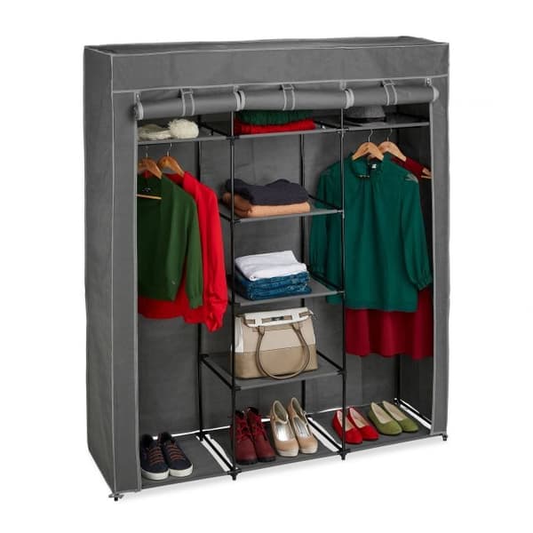 XXL stoffgarderobe med 2 klesstanger