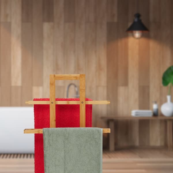 Stående handdukshängare bambu