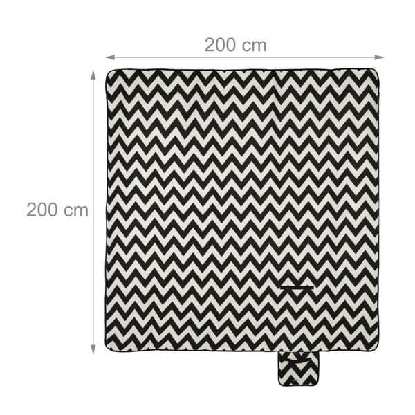Picnic-tæppe 200 x 200 cm zigzag