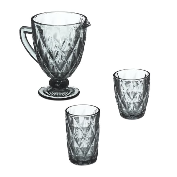 Sett med 7 grå glass
